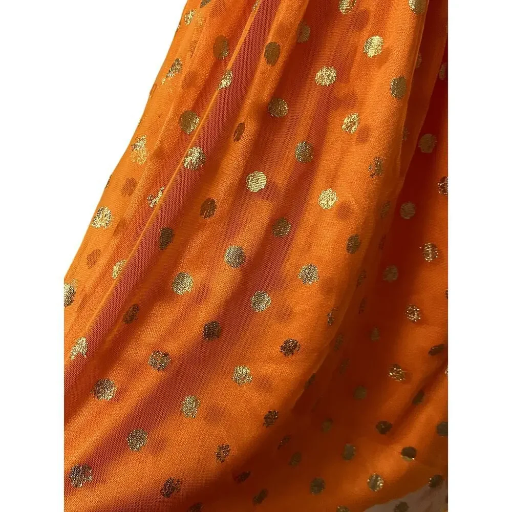 Disney Mickey & Minnie Orange Gold Polka Dot Nightgown Size 4T NWOT - Picture 3 of 6